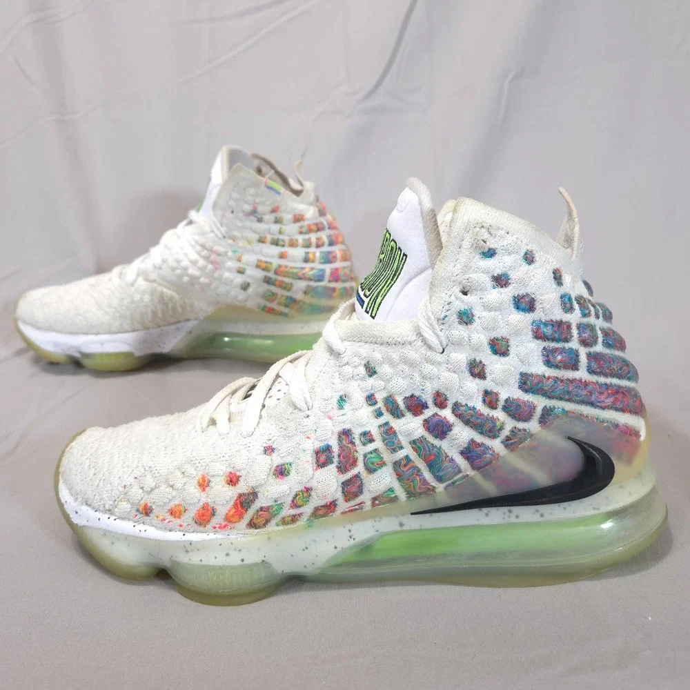 Nike LeBron 17 Air Command Force Men 7.5 Women 9 White Shoes Sneakers BQ3177-100